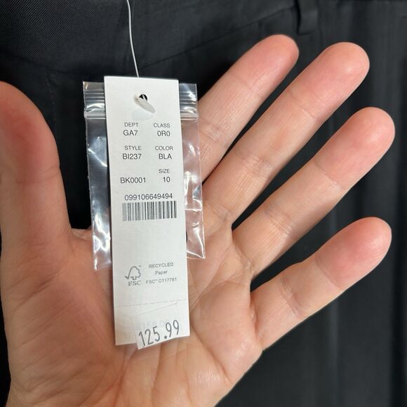 J Crew Black Pants Size 10 Drapey Cupro Slash Pockets Straight Leg NWT - Picture 5 of 8